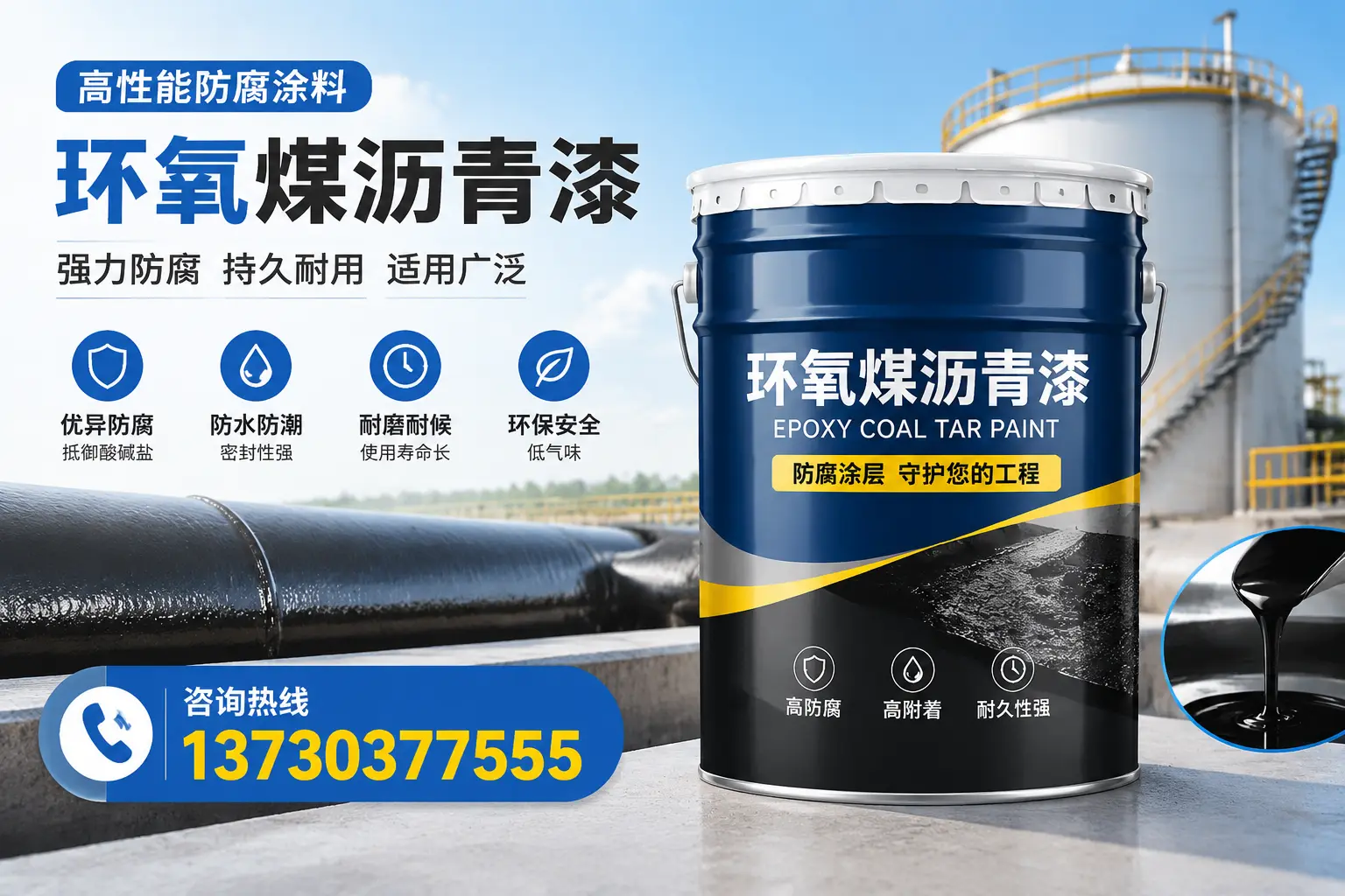 环氧煤沥青漆的耐久性分析,适合海西的使用场景